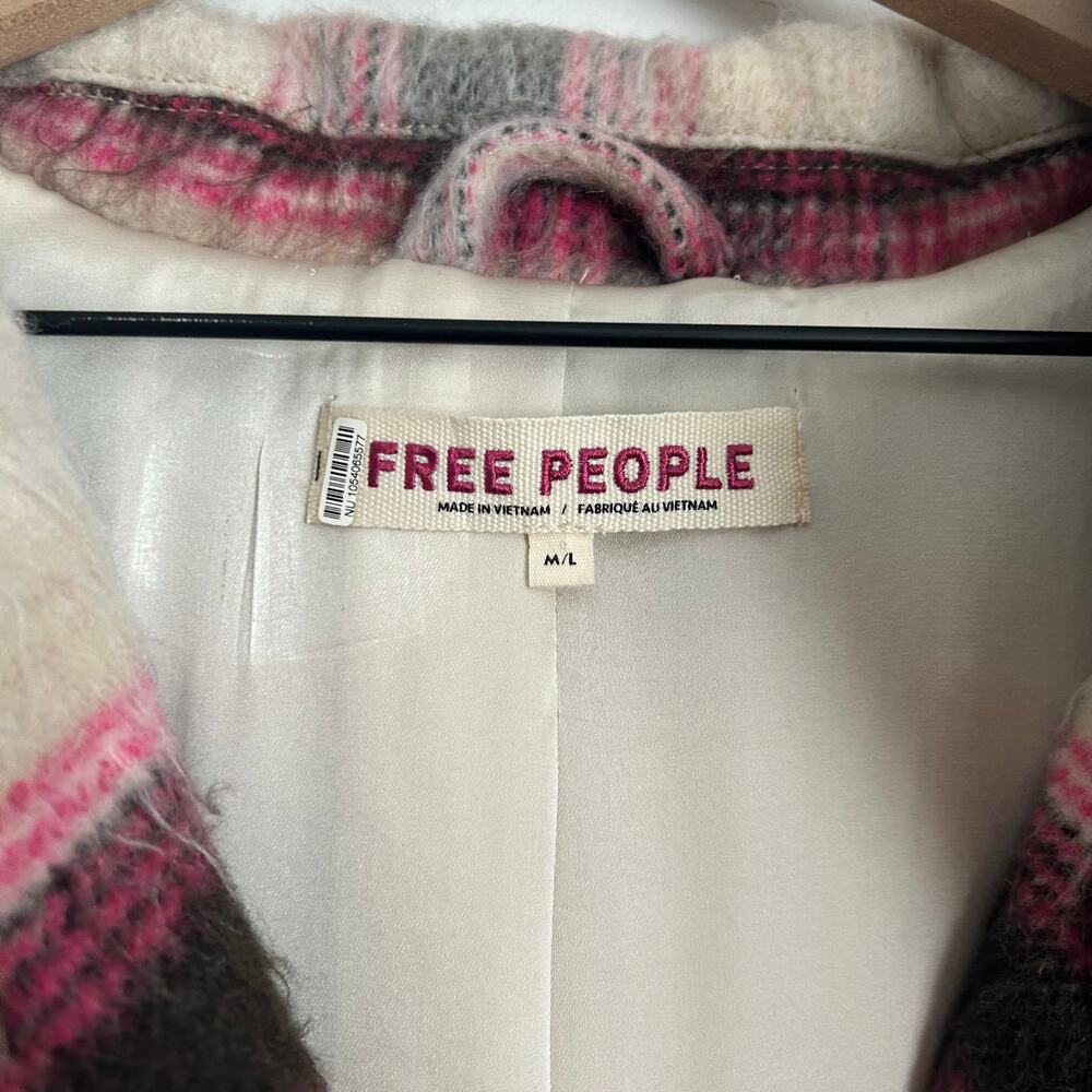 Free People  Pressley Fringe Striped Coat Cream Size M/L - Picture 10 of 10